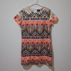 Women's Multi-Colored Sequins Party Mini Dress